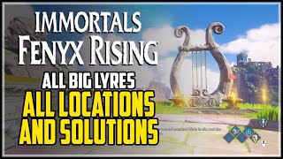 All Big Lyre Myth Challenges Locations and Solutions Immortals Fenyx Rising [upl. by Noemys440]