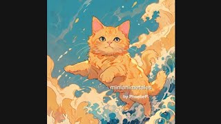 The Surfing Cat Relaxing music MiniAnimeTales [upl. by Floro]