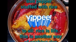 Easy recipeA mouthwatering bell pepper stuffed with riceELLIE EATS [upl. by Nilreb]