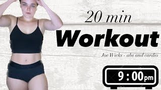 20 min workout with me 🥵 Joe Wicks  abs and cardio HIIT [upl. by Hanfurd471]