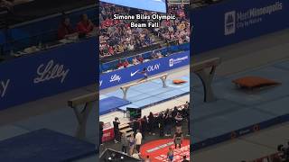 Simone Biles Olympic Beam FALL simonebiles olympics [upl. by Ardnaskela]