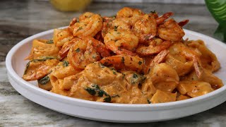 Spicy Creamy Shrimp Pasta Recipe  30 Minute Meal [upl. by Publea476]