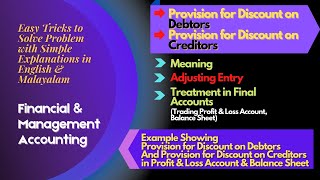 Provision for Discount on Debtors amp Creditors Meaning Adjustment Entry Treatment in FinalAccounts [upl. by Kath]