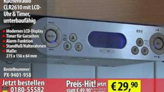 Reflexion Küchenradio CLR2610 mit LCDUhr amp Timer unterbaufähig [upl. by Asilat]