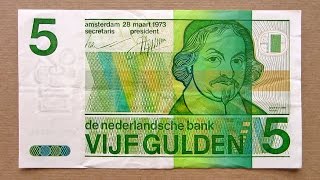 5 Netherlands Gulden Banknote Five Gulden Netherlands  1973 Obverse and Reverse [upl. by Onez]