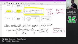 CE 414 Lecture 36 Analysis of DiscretelyBraced Beams contd 20210414 [upl. by Wycoff]