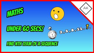 How to find the nth Term of a sequence under 60 seconds GCSE Maths [upl. by Trawets583]