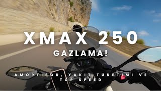 XMAX 250 GAZLAMA  RODAJ BİTTİ YAKIT TÜKETİMİ VE TOP SPEED [upl. by Loeb786]