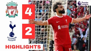 Liverpool vs Tottenham HIGHLIGHTS 42 Gakpo Robertson Elliott amp Salah GOALS [upl. by Alvita811]