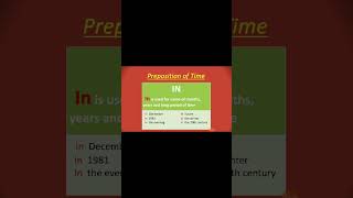 Preposition of Time english shortvideo [upl. by Terces]