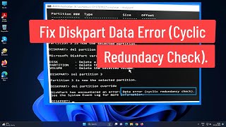 Fix Diskpart Data Error Cyclic Redundancy Check [upl. by Belldame258]