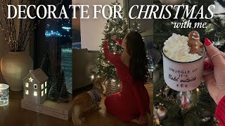 DECORATE FOR CHRISTMAS WITH ME 🎄  shopping for decor getting in the spirit aesthetic amp cozy 2023 [upl. by Artnoed]