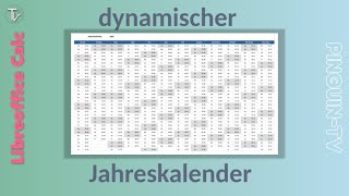 Jahreskalender mit libreoffice calc erstellen [upl. by Garv]