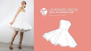 Lehonore Cocktail Strapless Neckline Dress  Digital PDF Sewing Pattern  Teaser [upl. by Ssecnirp]