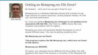 Msmpengexe Error Fix  Msmpengexecom [upl. by Pilloff]