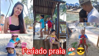 Fomos a praia 🏖️ curti o feriado em família ❤️😍 vidasimples praia passeio [upl. by Anas]