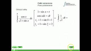 Całki oznaczone  Całkowanie przez podstawienie cz3 [upl. by Mosnar]