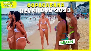 COPACABANA BEACH RIO DE JANEIRO DAY AFTER REVEILLON 2023 IN BRAZIL [upl. by Nuawed]