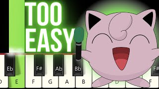 Jigglypuff song  Easy Piano tutorial Learn in 30 seconds or less [upl. by Eadahc]