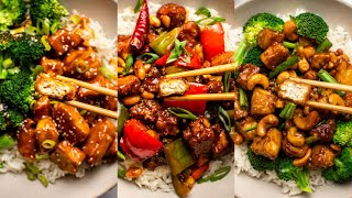 3 Incredible Takeout Recipes Made at Home  Vegan Tofu Recipes [upl. by Einaj]