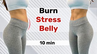 10 Min DeBloating Workout  Quick Burn Stress Belly  Effective PMS Workout [upl. by Mcallister]