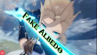 Real vs Fake Albedo Fight  Evil Cryo Albedo Goes Wild Cutscene  Genshin Impact [upl. by Addia972]