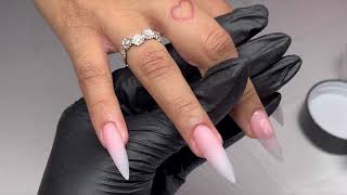 How to achieve the perfect stiletto nail  Acrylic nails tutorial [upl. by Jeno72]