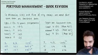 Portfolio Management Quick Revision in JUST 14 MINS  Last day Revision  CA Final SFM [upl. by Mosier]