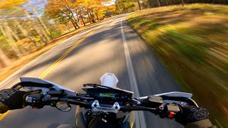 2021 Husqvarna 701 Supermoto Ride 1 NY in the fall [upl. by Anaujd]