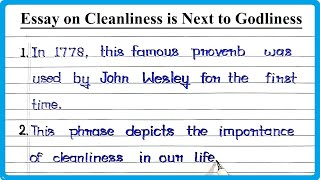 essay on cleanliness is next to godliness  cleanliness is next to godliness essay [upl. by Airtemak]