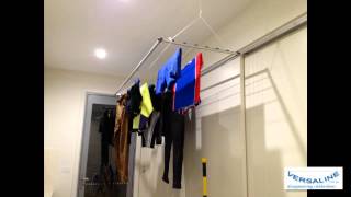 Versaline Ceiling Mounted Clotheslines and Airers  Pulley Raise and Lower [upl. by Natan]