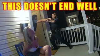 Bodycam Footage  Drunk 20YearOld College Student Pushes Officer and Gets Pepper Sprayed [upl. by Whetstone929]