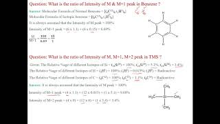 Mass Spectrometry Part 3 Determination of Intensity of Isotopic Peaks in MS [upl. by Giacomo]