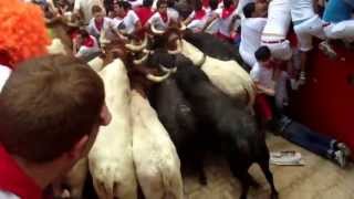 Angustia en Pamplona 7 encierro San Fermín Pamplona 13 julio 2013 Running of the Bulls in Spain [upl. by Eahsed]