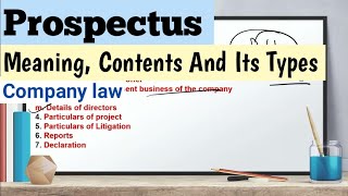 Prospectus company law bcom 2nd year  Meaning and Its Types  Company Law  Bcom 2nd Year [upl. by Durkin660]