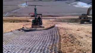 Landfill Down Drain Armoring Using Flexamat Permanent Erosion Control Concrete Blocks [upl. by Latrena]