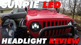 Best Jeep Wrangler LED Headlights  Sunpie LED Review [upl. by Llewon]