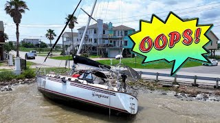 Beached Sailboat Off of Todville Road in Seabrook [upl. by Daeriam117]