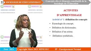 IPEN Sociologie de léducation Leçon 1 Concepts clés et éléments constitutifs de la Sociologie d [upl. by Dnamron]