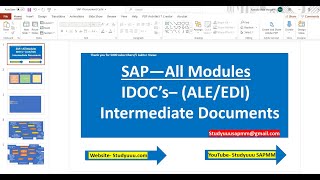 IDOCsIntermediate DocumentSAP All Modules required conceptALEEDI IDOS full overview [upl. by Carlee]