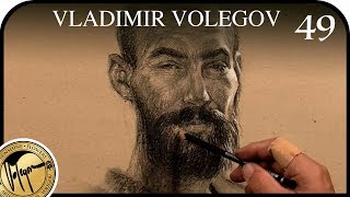 How I Draw Male Portrait with Charcoal Vladimir Volegov [upl. by Judus]