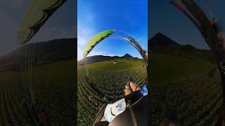 🌽Corny LANDING 🤣 paragliding insta360 slovenia parapente gleitschirm sunset summer nature [upl. by Joellen]