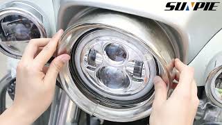 7inch RGBW Harley LED Headlight Installation Video [upl. by Ofilia282]