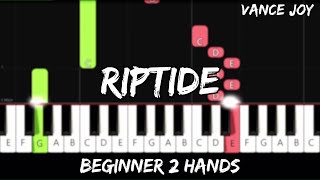 Vance Joy  Riptide  Easy Beginner Piano Tutorial  For 2 Hands [upl. by Sirac]