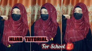 Hijab Tutorial For School  Hijab Style For School Going Girls How To Wear Hijab For School [upl. by Notneb]