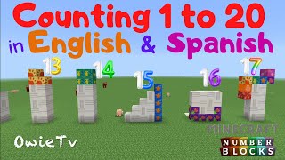 Counting 1 to 20 in Spanish Numberblocks Minecraft  Count in Spanish Song  Counting Song for Kids [upl. by Lyndel]