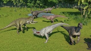 Iguanodon Herd VS Carnotaurus Pack  Jurassic World Evolution [upl. by Byler]