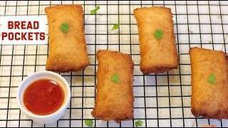 Bread Pockets  Snack Recipe  Easy Bread Recipes [upl. by Kast]