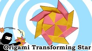 Transforming Origami Ninja Star 8Pointed [upl. by Abel]