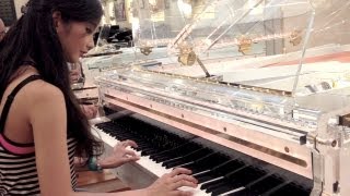 quotTo Zanarkandquot on Transparent Light Up Piano Schimmel  Alodia Piano [upl. by Maurene]